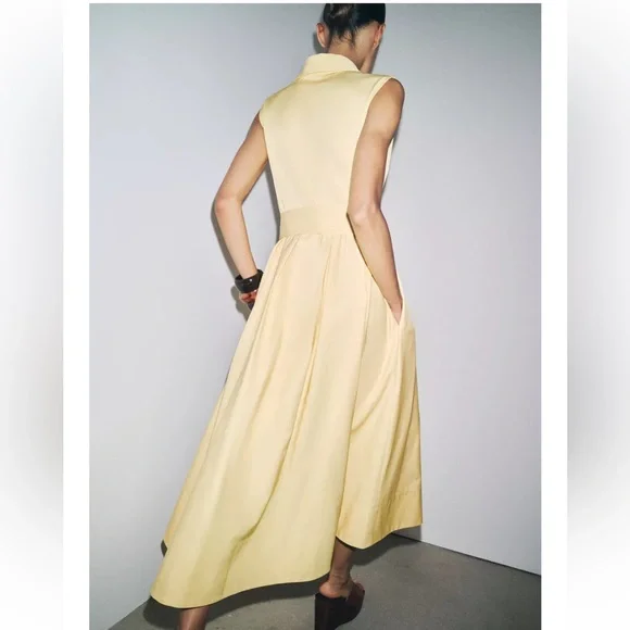 ZARA ZW COLLECTION BELTED SHIRT DRESS - Picture 4 of 7